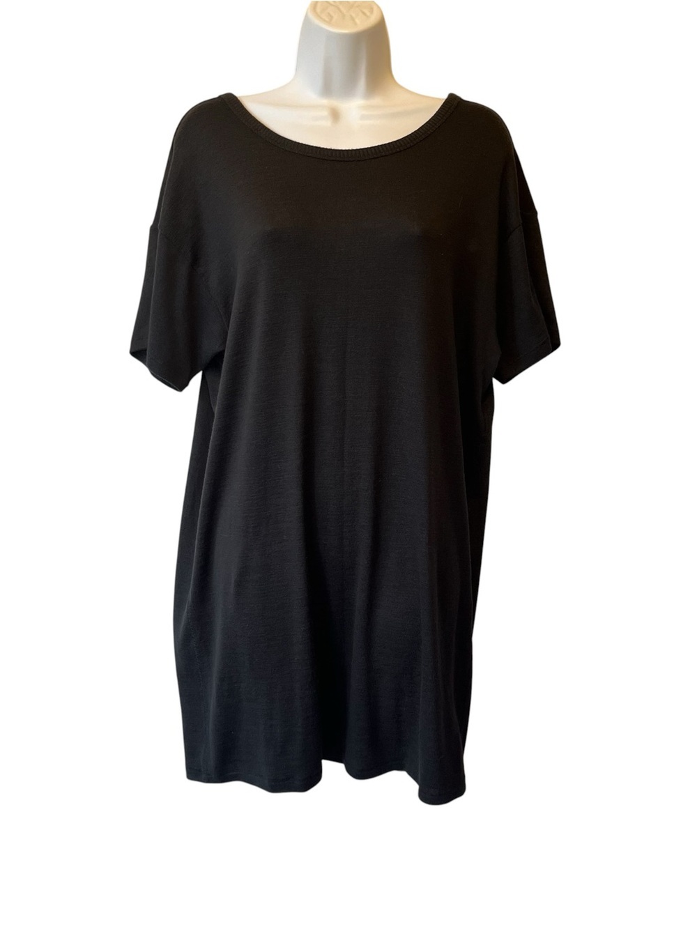 Rag and Bone mini Tshirt dress Medium Short sleeve Black Stretch knit Scoop neck